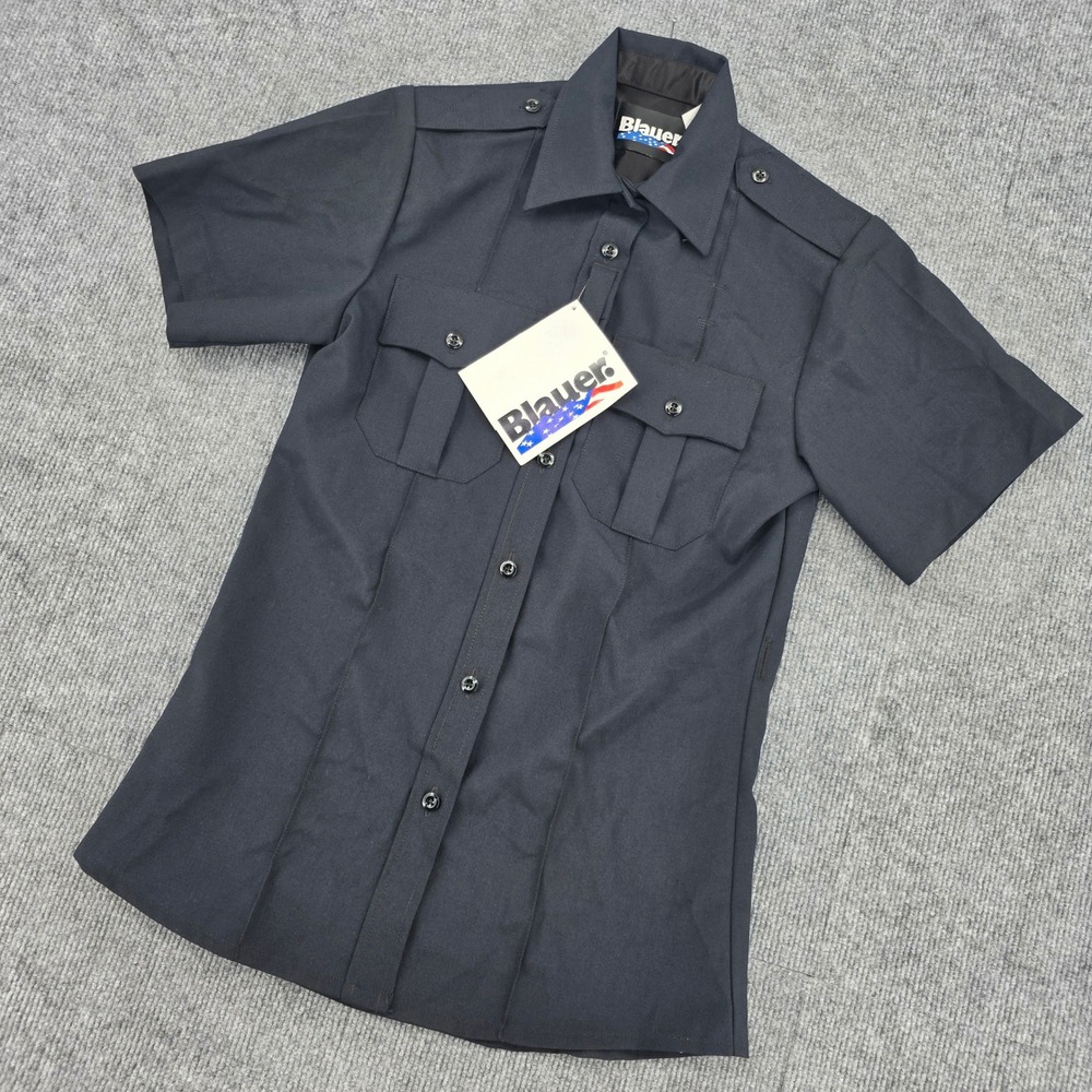 Blauer 8460W Womens Dark Navy Short Sleeve Super Shirt Uniform Size 30 Reg NWT